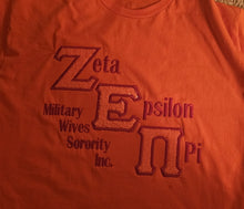 Load image into Gallery viewer, Custom embroidered Sorority T-shirt