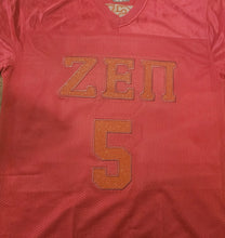 Load image into Gallery viewer, Zeta Epsilon Pi Custom Football Jersey – Orange or Fuchsia
